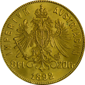 Austria 8 Gulden Gold Restrike