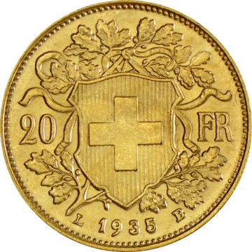 Switzerland 20 Francs Gold Vreneli