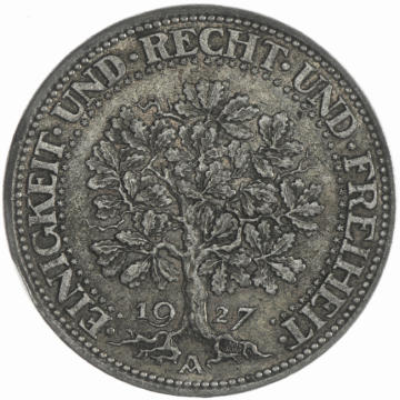 5 Reichsmark 1927 A Eichbaum