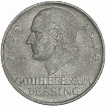 5 Reichsmark 1929 D Lessing