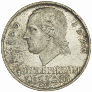 5 Reichsmark 1929 G Lessing