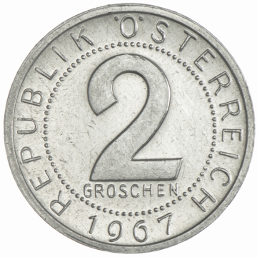 2 Groschen 1967 offene PP