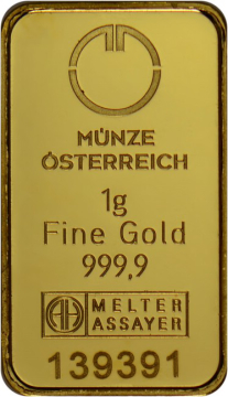 Austrian Mint Gold Bar 1 g - Kinegram