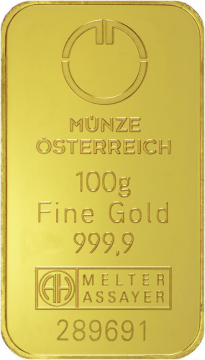 Austrian Mint Gold Bar 100 g