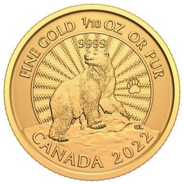 Majestic Polar Bear 1/10 Ounce Gold